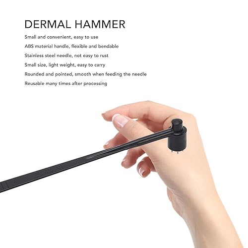 5PCS Plum Blossom Dermal Hammer Single End Black ABS Handle Set di Martelli Dermici con Ago in Acciaio Inossidabile Leggero per L'industria - Honorern