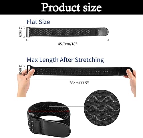 4 PCS Fascette Velcro per Cavi Cinghie Elastiche - Nero, Chiusura a Strappo e Dettagli Antiscivolo, Multiuso e Riutilizzabile - Honorern