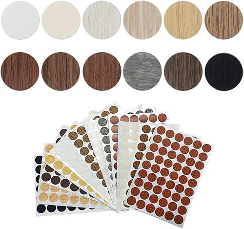 Tappi Coprivite Adesivi 648 Pezzi Tappi Coprivite Adesivi per Coprire Coprifori per viti Tappo di Foro Vite Copre Adesivi per Coprire i Fori Delle Viti Nei Mobili,12 Colori - Honorern