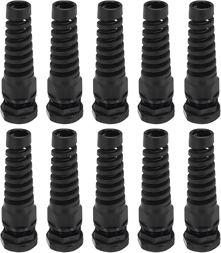 sourcing map 10 pressacavi G1/2' IP68, impermeabili, regolabili da 6 a 12 mm, connettori a spirale in nylon per cavi, nero - Honorern