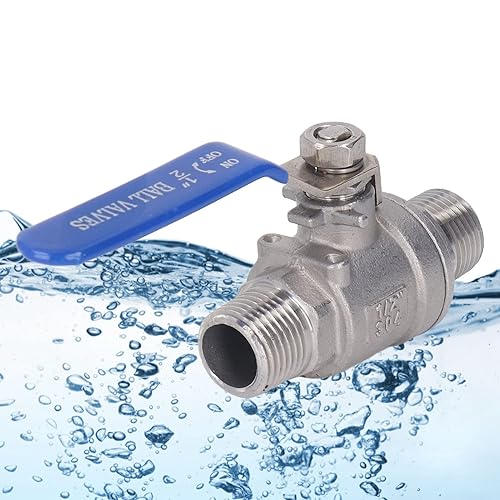 Valvola a Sfera Valvola a Sfera per Tubi Valvola a Sfera da Maschio a Maschio Valvola a Sfera Flottante Acciaio Inossidabile 304 G1/2 DN15 con Maniglia Isolata per Acqua Gasolio - Honorern