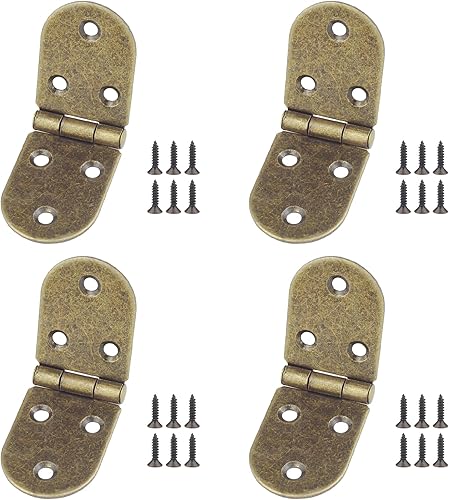 Cerniere a semicerchio in bronzo antico in ferro anticato (4 pezzi) con 26 viti per porte in legno armadio cassetto - Honorern