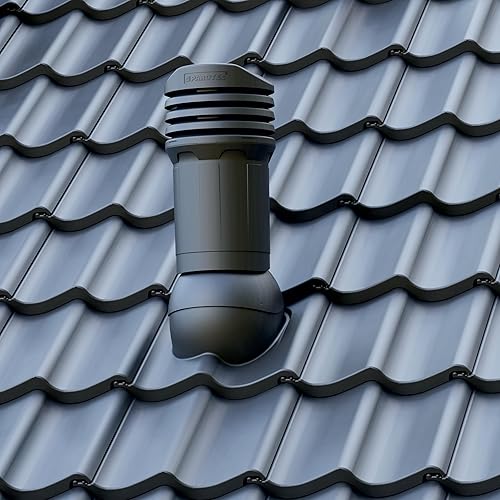 Camino di sfiato DN 125 mm passivo per Creaton – Heidelberger, sfiato per tetto, tubo di scarico, copertura di ventilazione (RAL 3009 – rosso) - Honorern