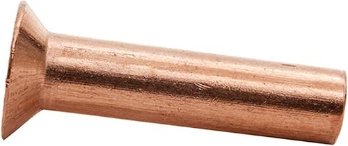 Rivetti svasati in rame M3 x 25 mm di lunghezza, testa piatta solida rivettatura corpo liscio fissaggio a percussione materiale conservante (40 pezzi) - Honorern