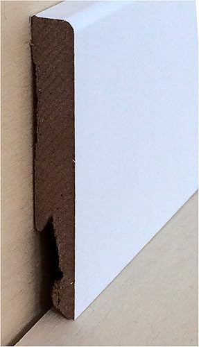 Battiscopa in mdf rivestito tonalità bianco mm.80x12x2400 pz. 5 (prezzo per ml. 12,00) - Honorern