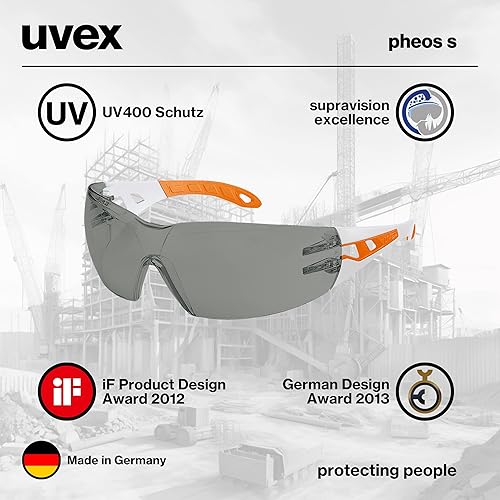 Uvex Occhiali di sicurezza Pheos S - Supravision Excellence - Colorato/bianco-arancio - Honorern