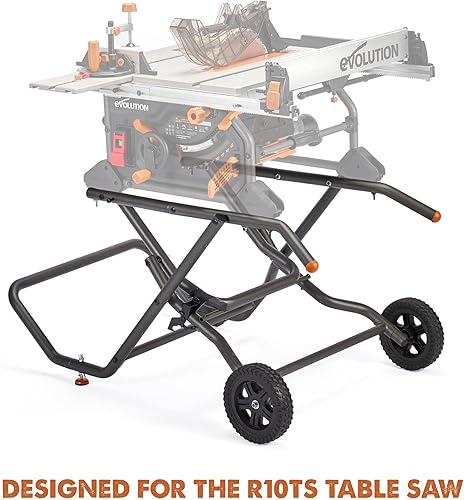 Evolution Power Tools Supporto per sega da tavolo, banco da lavoro pieghevole con ruote, per R255TBL e R255TBL+, compatto, facile da montare, grandi ruote per tutti i terreni, 2 anni di garanzia - Honorern