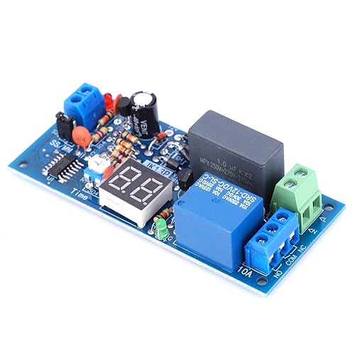 Oumefar Modulo Relè Temporizzatore AC 220V 1-99 Secondi/1-99 Minuti Modulo Relè Ritardo Intervallo di Tempo Timer Ciclo con Display a LED - Honorern