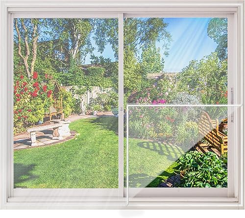 Zanzariera Finestra 2 Pezzi 150x180cm Rimovibile Zanzariera per Finestra Tagliabile Bianca - Honorern