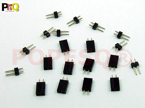 POPESQ® - 10 Pz. x Connettori femmina + maschio 2.54mm 2 poli Diritto #A1764 - Honorern