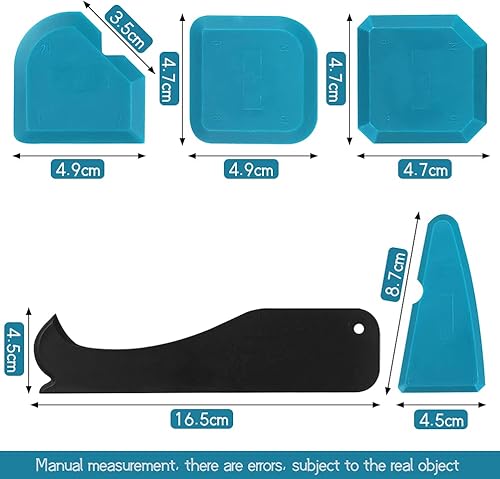 5 Pezzi Spatola per Silicone, XCOZU Raschietto Silicone Kit Spatole per Silicone, Spatole Fughe Silicone per Stanza da Bagno Cucina - Honorern
