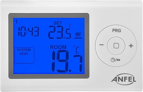 Cronotermostato Digitale, Bianco con display retroilluminaco e blocco tasti EASY 7XL ANFEL CDE-7XL - Honorern