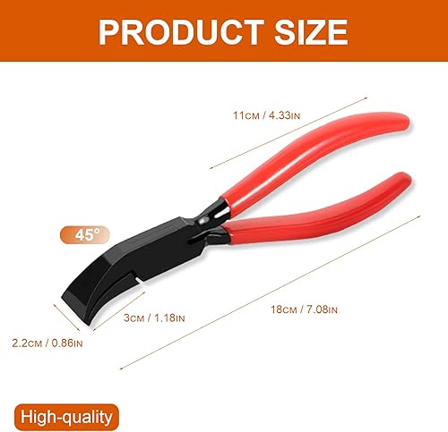 Pinze per piegare a 45°, pinze manuali per piegare la lamiera, pinze manuali per piegare con manici antiscivolo, larghezza ganasce 6 mm, per piegare e lisciare la lamiera, rosso - Honorern