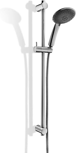 Saliscendi Paffoni PRESTIGE completo per doccia con asta doccia in metallo, supporto doccia scorrevole, doccetta 4 getti e supporti regolabili in ABS - Honorern