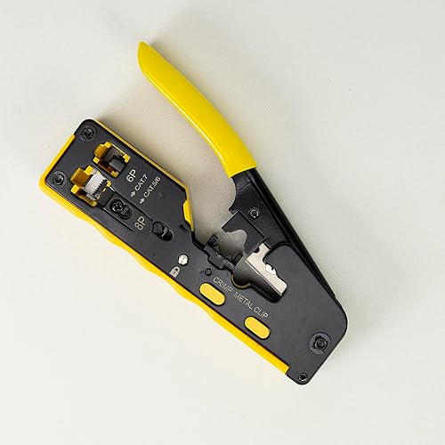 PNI Pinza SR7, per tagliare, spellare cavi e crimpare spine RJ12, RJ45 CAT5, CAT6, CAT7 - Honorern