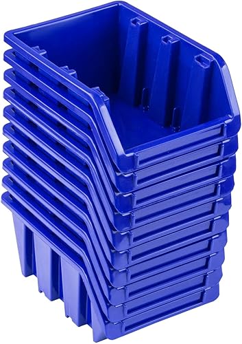 Scatole impilabili - 20 unità - Blu - 70 x 100 x 155 mm - Polipropilene - Scatole per immagazzinaggio - Honorern