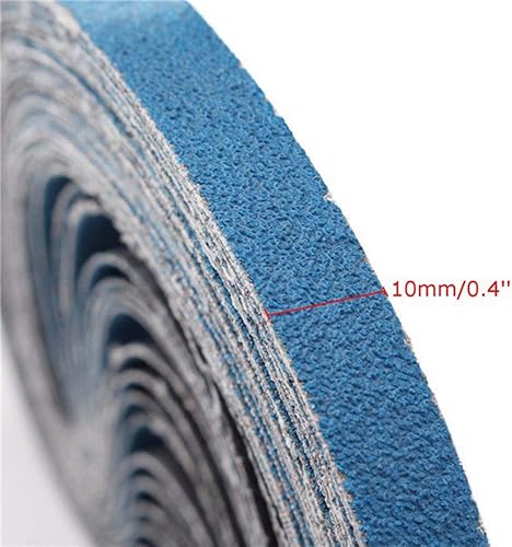 Nastri abrasivi per levigatrice, 13 mm x 457 mm, 40 grane, per levigatrice, abrasivi, per levigatrice per utensili elettrici, confezione da 10 pezzi - Honorern