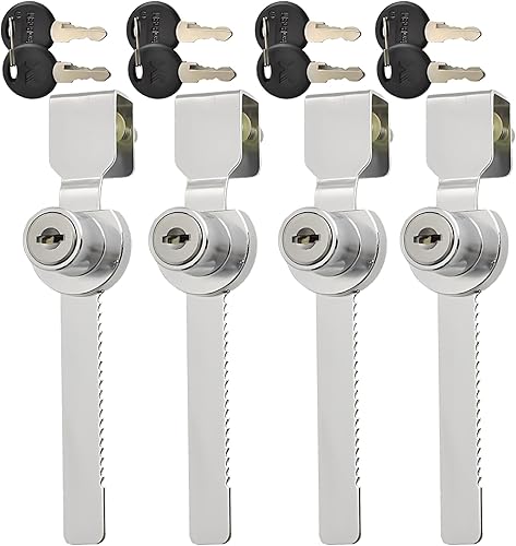 Serratura a Vetro,4 Pezzi Serratura per Vetrine Serratura Scorrevole, Non C'è Bisogno di Perforare,Vetrina Porta Scorrevole Serratura Serratura a Vetro, Sicurezza e Protezione (con 8 Chiavi) - Honorern