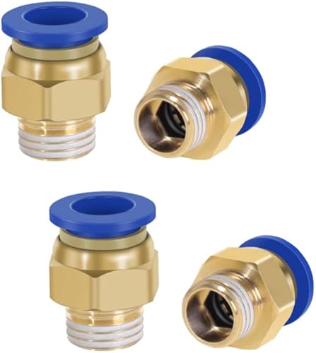 Raccordo a innesto pneumatico da 3/8' a 6 mm, 4 pezzi, connettore per aria compressa, qualità industriale - Honorern