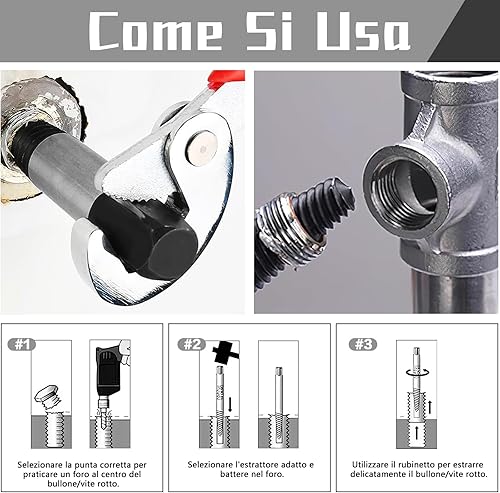 6 Pezzi Estrattore Viti Danneggiate,Estrattori per Viti Danneggiate Professionale Set,Estrattore Viti,Estrattori Per Viti,Estrattore Viti Danneggiate Rotazione per Danneggiati/Spellati - Honorern