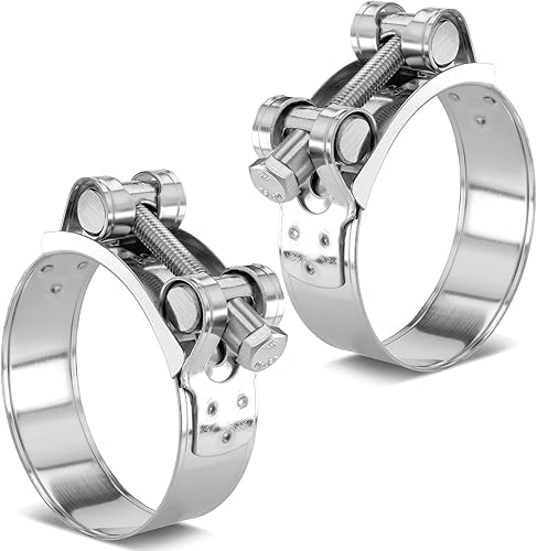 2 pezzi di fascette stringitubo articolate in acciaio inossidabile, campo di serraggio 32-35 mm, W4, fascette stringitubo regolabili, fascette stringitubo articolate di alta qualità - Honorern