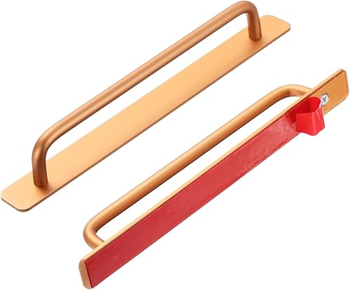 2pz Adesivo Porta Maniglia 9,6' Nessuna Foratura Armadio Porta Attacca Maniglia Cassetto Maniglie Alluminio Lega per Cucina Armadio Finestra Scorrevole Armadio Porta Oro Tono - Honorern