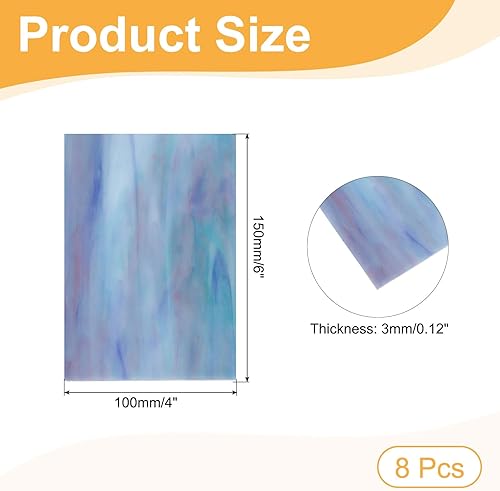 QUARKZMAN 8 Fogli Lastre Vetro Colorato, 100x150mm PMosaico di Vetro Varietà Piastrelle per Progetti Fai Da Te Decorazione Casa, Serie Blu e Verde - Honorern