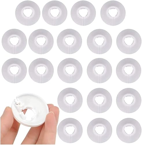30 pcs Copritubo Termosifone,Rosetta Termosifone Copertura per Tubi,Pipe Collar Bianco per 16 mm Diametro Tubo,Copri Tubi Termosifoni, Pipe Collar in Plastica per Radiatori Morsetti - Honorern