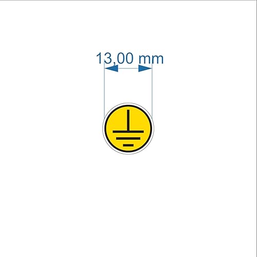 208 etichette SIMBOLO DI TERRA (SFONDO GIALLO) - Etichetta Vinile Adesivo - Dimensione: 208 pezzi diametro 13 mm su foglio A4 (210x297 mm) - MADE IN ITALY - Honorern