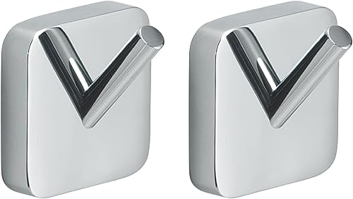 Gedy | 2 Appendiabiti da Parete Tonga in Acciaio Inox e Cromall, Appendi Accappatoio Fissabile con Viti Incluse o Biadesivo, Nero Matt, 4,9x3,1x4,7cm - Honorern