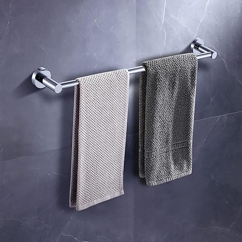 Portasciugamani da 50 cm a vite da parete cromato singolo portasciugamani in bagno, cucina o camera da letto B39812 - Honorern