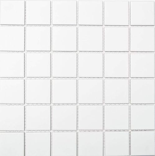 mosaico piastrelle di rete quadrato tinta unita bianco opaco ceramica piastrelle parete pavimento doccia Parete - Honorern