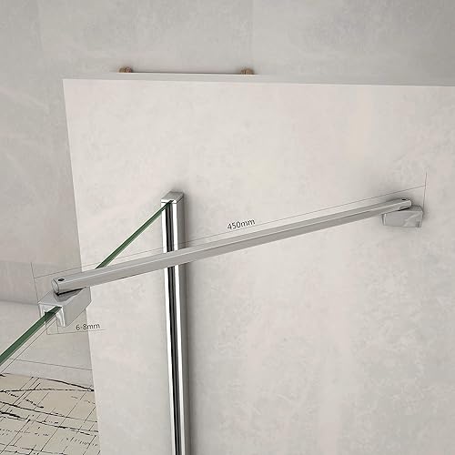 Barra Di Supporto Regolabile da 73-120 cm per Rinforzare Parete Box Doccia in Acciaio inossidabile Cromato Lucido - Honorern