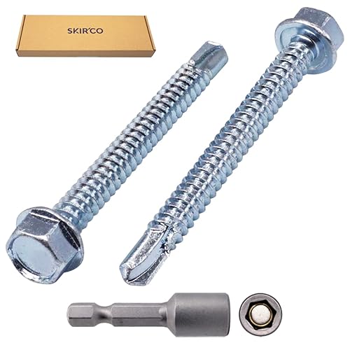 SKIR'CO (50 pezzi) DIN 7504 K in acciaio zincato 6,3 x 70 mm, viti autoperforanti, testa esagonale - Honorern