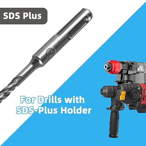 Punte SDS Plus 6 x 160 mm Trapano per Cemento Trapano per Pietra Trapano a Percussione con 4 Taglienti in Metallo Duro per Forare Pietra, Cemento, Pietra Naturale, Muro di Mattoni 3 pezzi - Honorern