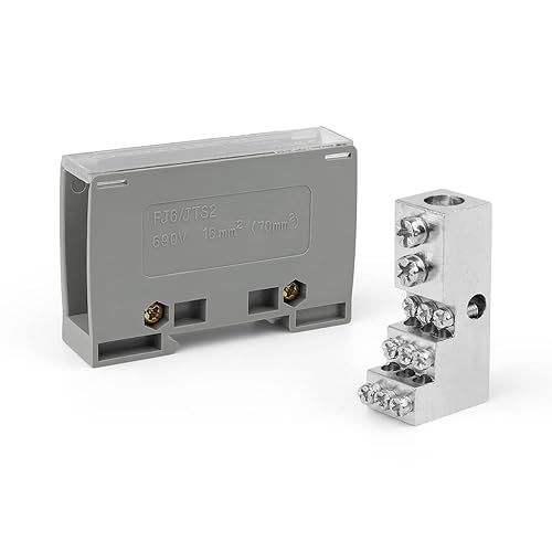 Scatola di Distribuzione Terminale, Morsettiera Con Coperchio di Protezione, Blocco di cablaggio su Guida DIN 100A 690 V Scatola di Distribuzione Terminali A 1 Ingressi 9 Uscite - Honorern