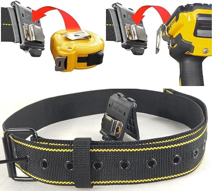 Clip Portametro da Cintura - Supporto Universale per Metro a Nastro - Strumento Mani Libere per Lavori di Misurazione - Robusto e Facile da Usare - Honorern