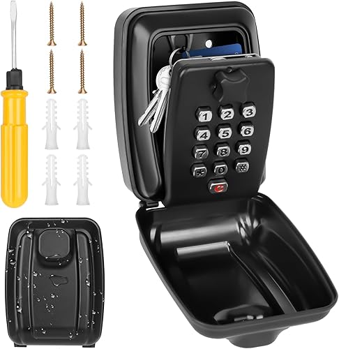 LURICO Cassaforte per Chiavi, Cassetta Sicurezza Chiavi con Codice di Reset 12 Cifre, Impermeabile Cassetta Portachiavi con Combinazione per Casa Garage Fabbrica - Honorern