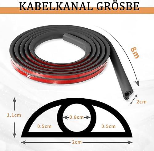 Canalina per cavi autoadesiva, bianca, di alta qualità, flessibile, per casa, ufficio e scuola, inodore e resistente ai mordere, universale, per interni (bianco, 1 m) - Honorern