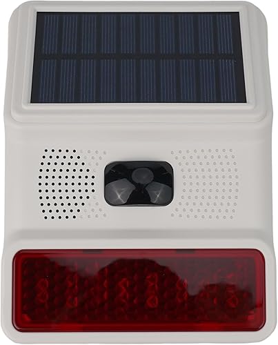 Sirena di sicurezza per esterni a energia solare, allarme impermeabile wireless 433 MHz con luce stroboscopica luminosa, sistema di protezione domestica, design resistente alle intemperie - Honorern