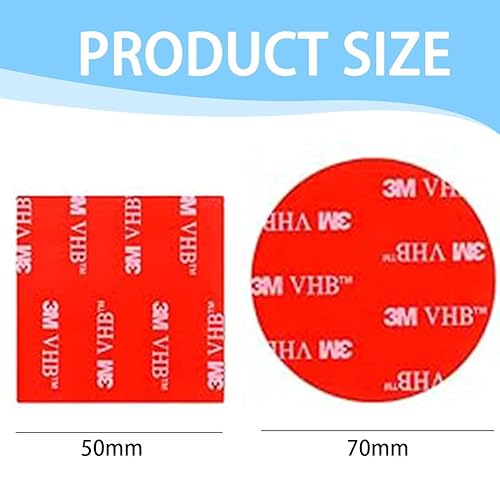 12 pezzi 3M nastro biadesivo adesivi, VHB nastro di montaggio fotocamera auto per auto, cruscotto, impermeabile, resistente al calore forte nastro adesivo adesivi (quadrato e rotondo) - Honorern