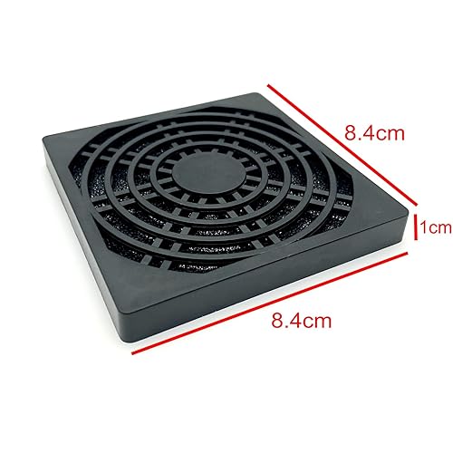 2xGriglie ventole plastica PC foglio schiuma all'interno 80x80mm, filtro antipolvere ventole 8cm, griglia copertura filtro ventola raffreddamento 80mm,protezione griglia ventilazione quadrata nera - Honorern