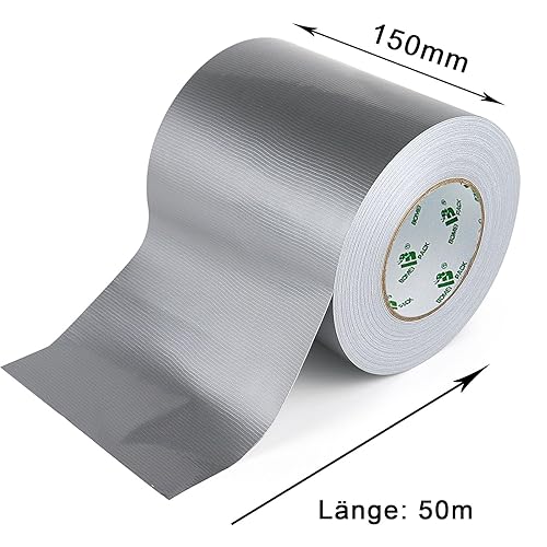 BOMEI PACK Nastro corazzato extra forte, nero, 50 m x 150 mm, impermeabile, per interni ed esterni, nastro di riparazione con forte adesività - Honorern
