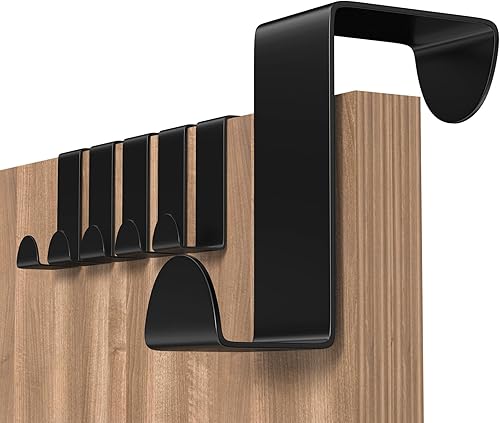 Gancio per Porta, 6 Pezzi Porta Appendiabiti Acciaio Inossidabile Ganci Appendiabiti, Porta Asciugamani Per Camera Da Letto, Bagno, Cucina, Armadietto, Argento - Honorern