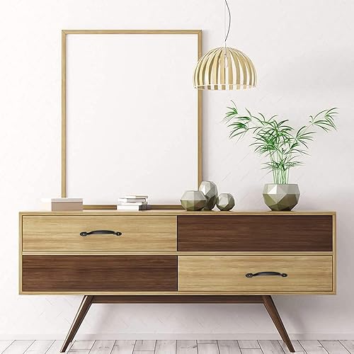 YOUDALIS 2 Pezzi Maniglie per Ante Armadio,Nero Lega di Alluminio Mobili Cucina Maniglies,Maniglia ad Arco per Armadi con Viti per Cassetti, Camera da Letto,160mm - Honorern