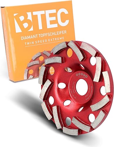 Smerigliatrice a tazza diamantata Twin Speed, diametro 125 mm, foro 22,22 mm, per calcestruzzo, pietra naturale, granito, pavimento in cemento, muratura universale - Honorern