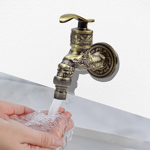 Rubinetto Cucina Vintage Rubinetto Bagno Vintage Rubinetto Vintage Ottone Rubinetto Giardino Ottone Rubinetti per Lavandini Bagno Rubinetti in Ottone per Esterno con 1 Nastro Sigillante - Honorern