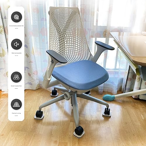 Set di 5 sottobicchieri in feltro con clip Eva, per mobili, mobili, antiscivolo, silenziosi, per la protezione del pavimento in interni (nero) - Honorern