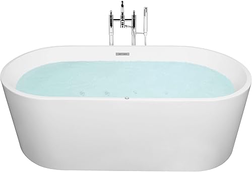 Vasca da Bagno Idromassaggio Ovale in Acrilico Bianco 170 x 80 cm - Honorern