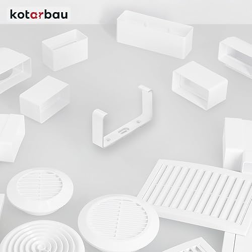 KOTARBAU® Morsetto di fissaggio a canale piatto, 120 x 60 mm, supporto per canali, per sistemi di ventilazione in plastica, fascetta per canali, fissaggio condotto di ventilazione - Honorern